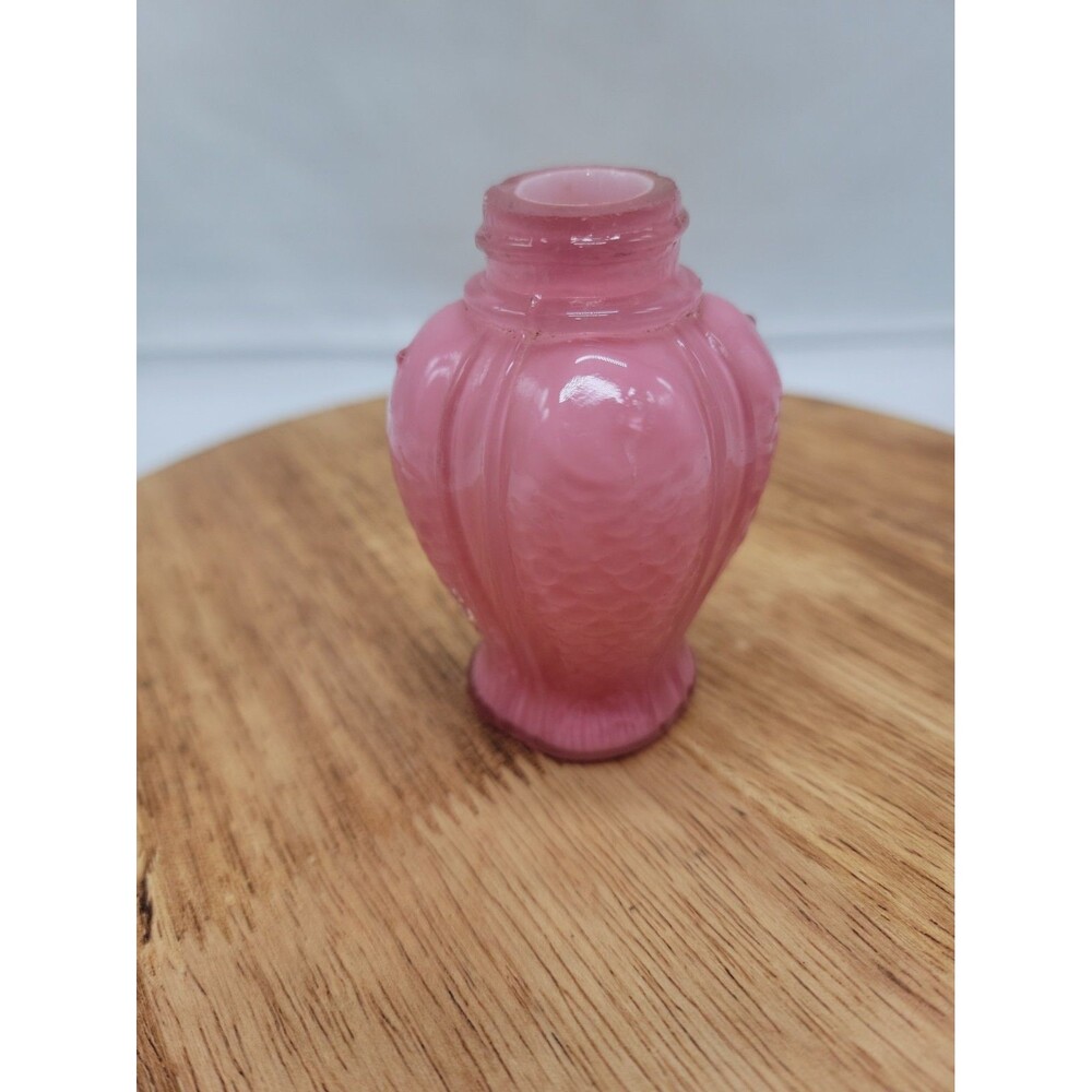EAPG Consolidated PInk Cased Glass Salt Shaker Fish Pattern